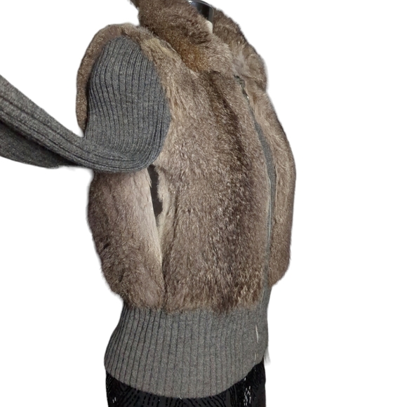 VINTAGE Luxury Real Faux Fur & Knit Jacket Size M. - Picture 11 of 16